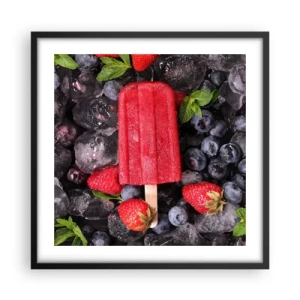 Póster en marco negro - El sabor del verano caluroso - 50x50 cm