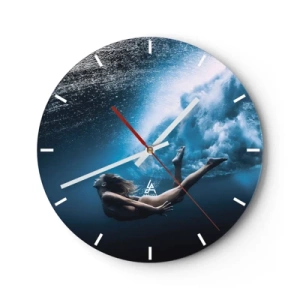 Reloj de pared - Reloj de vidrio - Una sirena contemporánea - 40x40 cm