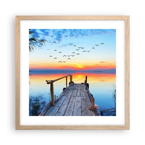 Póster en marco roble claro - Es hora de volver... - 40x40 cm