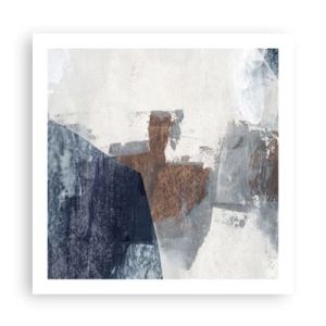 Póster - Formas azules y marrones - 60x60 cm