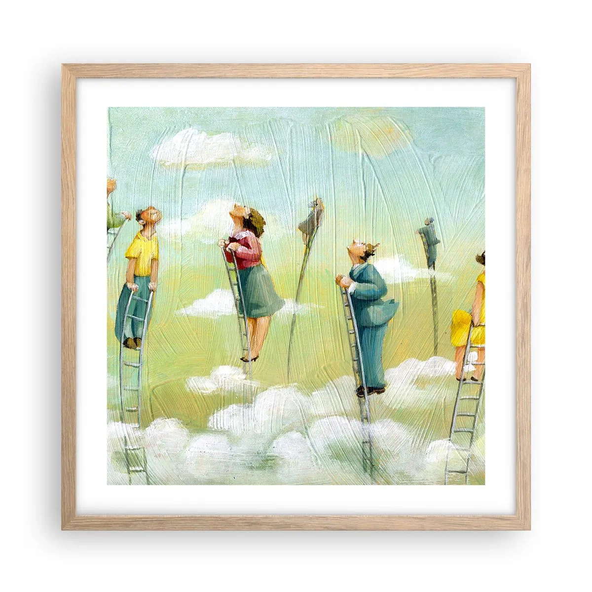 Póster en marco roble claro - Sigue tu sueño - 50x50 cm