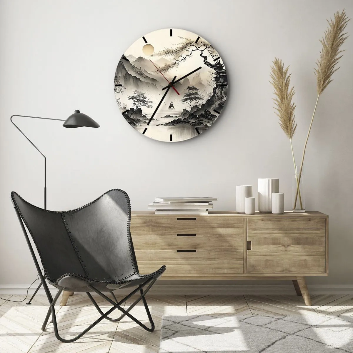 Reloj de pared - Reloj de vidrio - El encanto único de Oriente - 40x40 cm