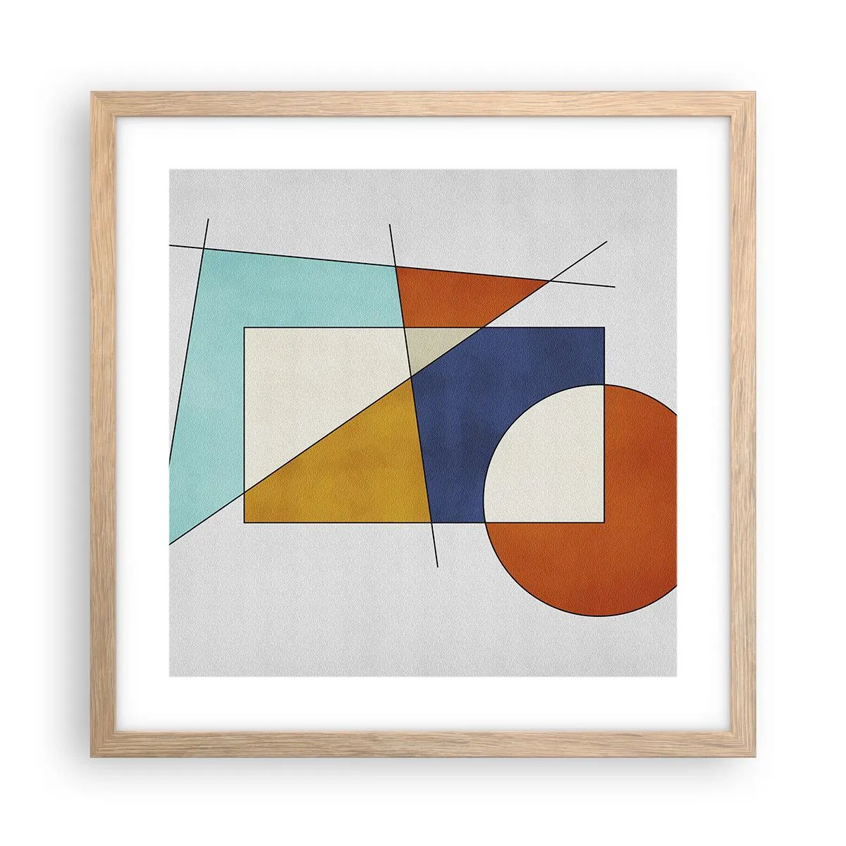 Póster en marco roble claro - Abstracción: diversión modernista - 40x40 cm