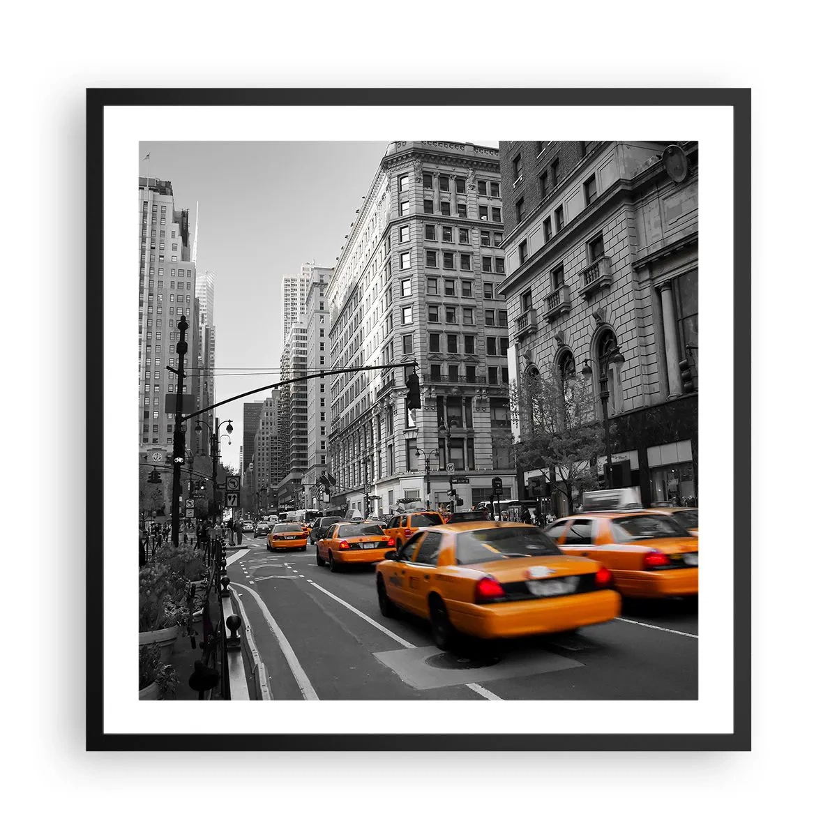 Póster en marco negro - Los soles de la gran ciudad - 60x60 cm