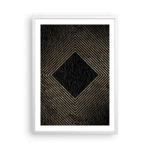 Póster en marco blanco - Geometría al estilo glamour - 50x70 cm