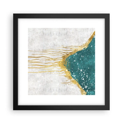 Póster en marco negro - Marea dorada - 30x30 cm
