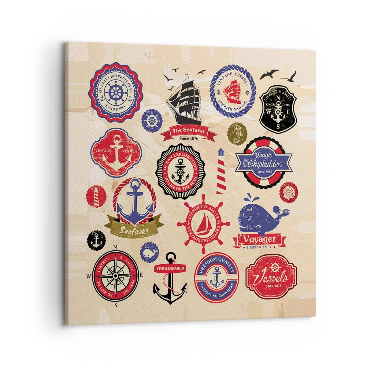 Cuadro sobre lienzo - Impresión de Imagen - Una fraternidad del mar - 50x50 cm