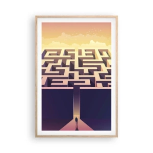 Póster en marco roble claro - Momento de tomar decisiones - 61x91 cm
