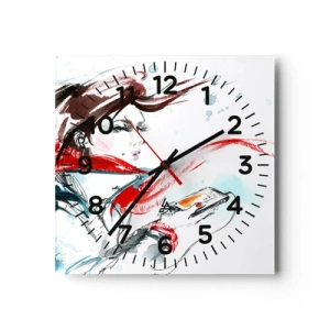 Reloj de pared - Reloj de vidrio - Algo suena dentro de mí - 30x30 cm