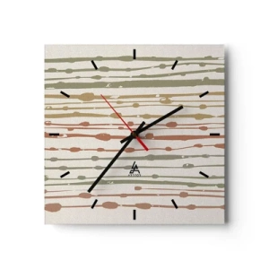 Reloj de pared - Reloj de vidrio - Composición de notas musicales - 40x40 cm