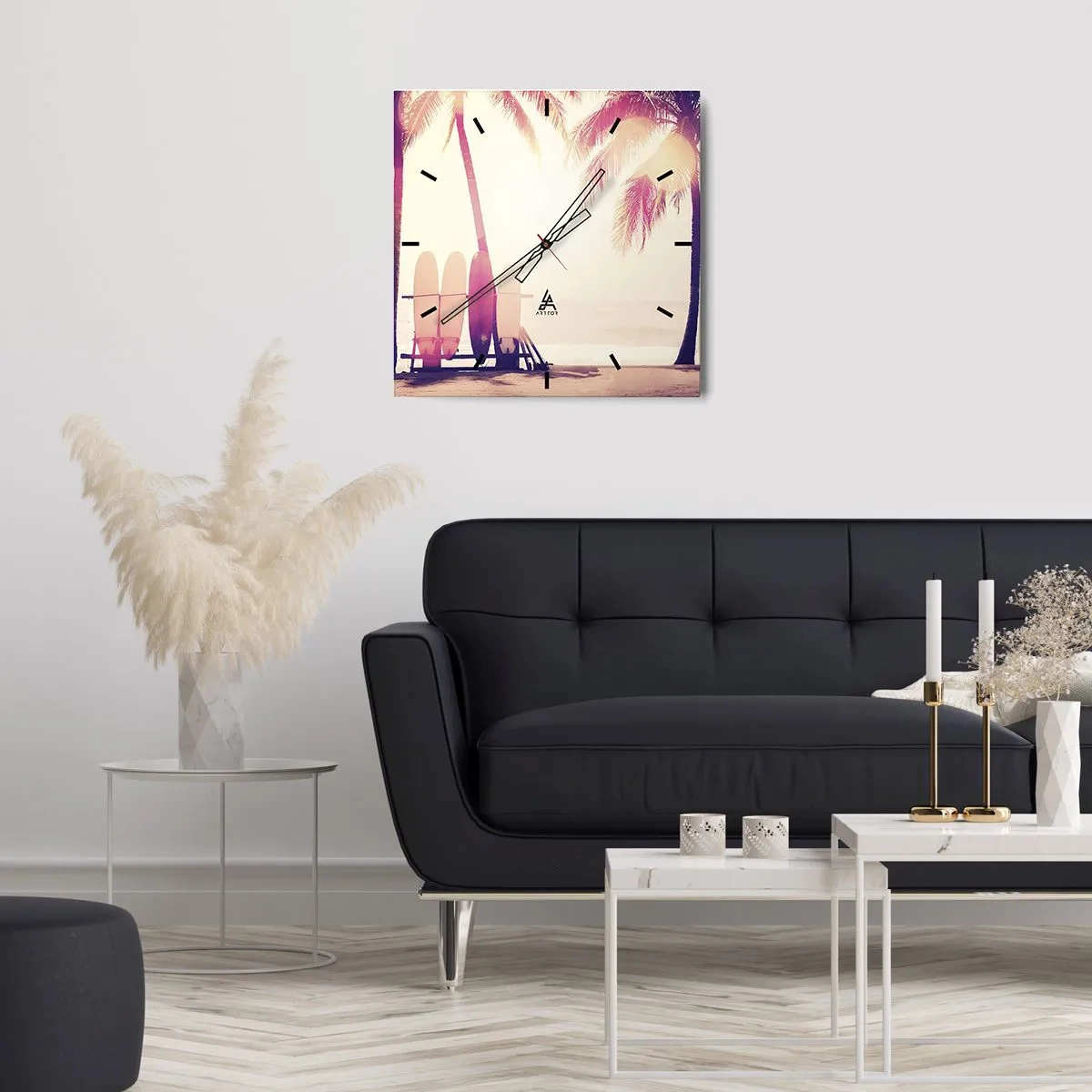 Reloj de pared - Reloj de vidrio - Va a ser un gran día - 40x40 cm