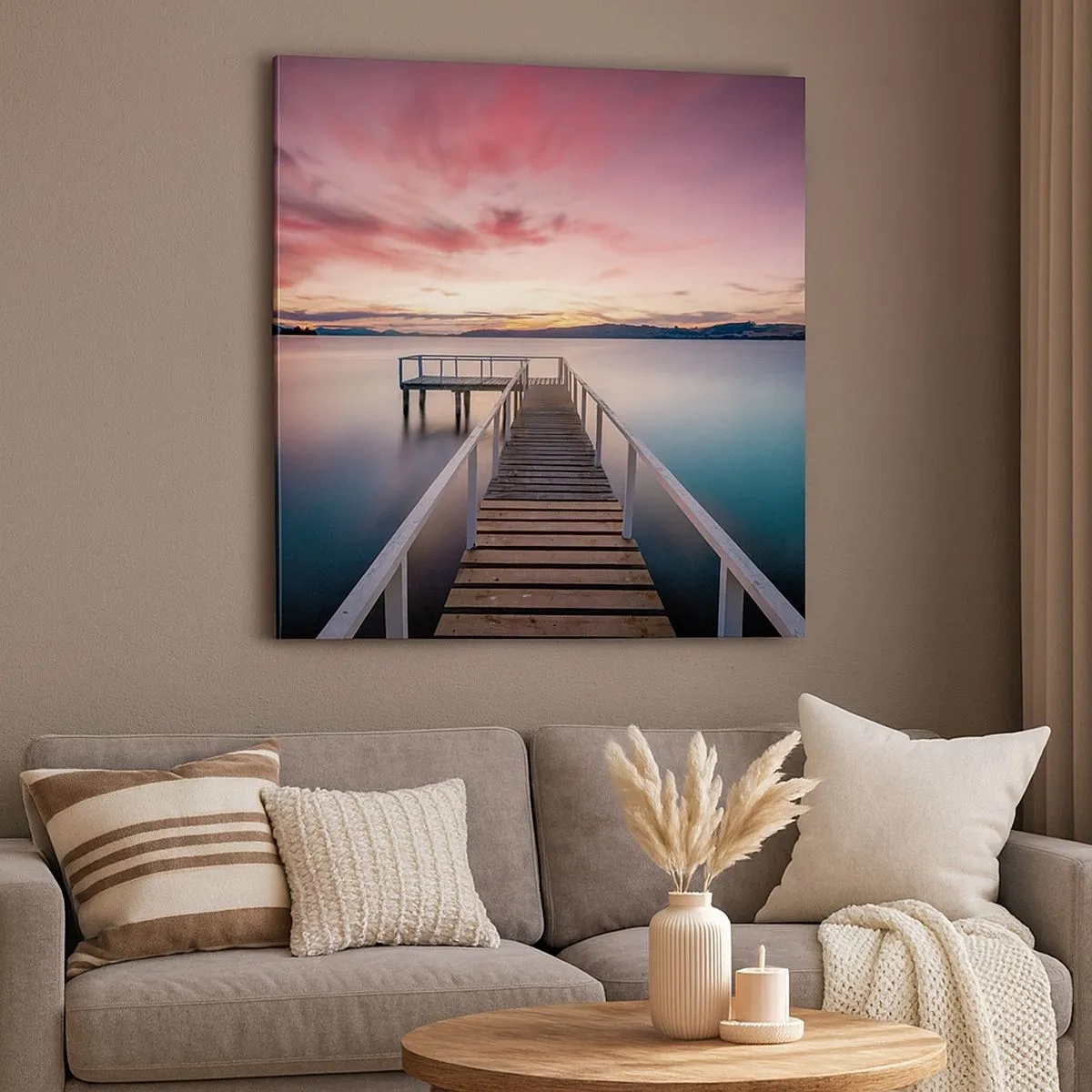 Cuadro sobre lienzo - Impresión de Imagen - La suave llama del atardecer - 30x30 cm