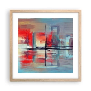 Póster en marco roble claro - Paisaje en una dimensión desconocida - 40x40 cm
