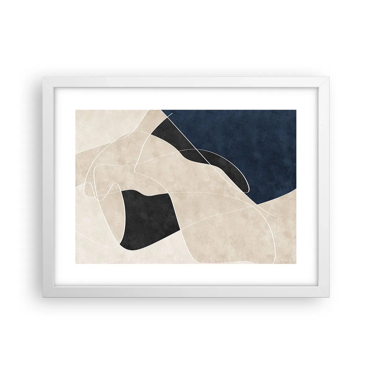 Póster en marco blanco - Composición abstracta - contraste de colores - 40x30 cm