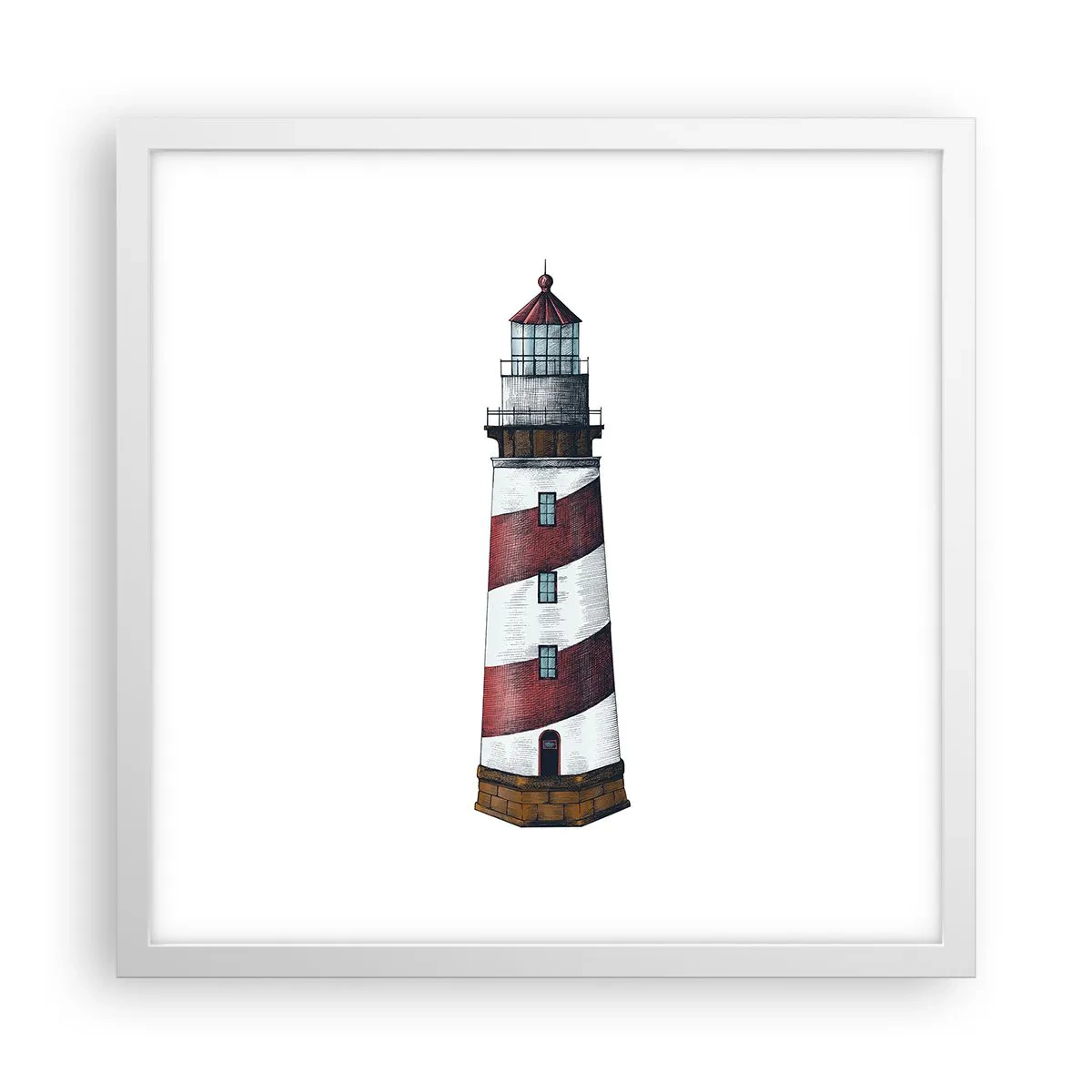 Póster en marco blanco - Siempre en guardia - 40x40 cm