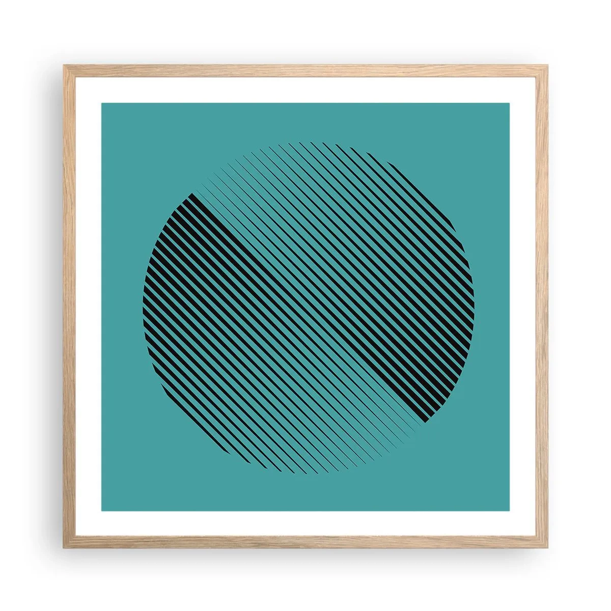 Póster en marco roble claro - El círculo: una variación geométrica - 60x60 cm