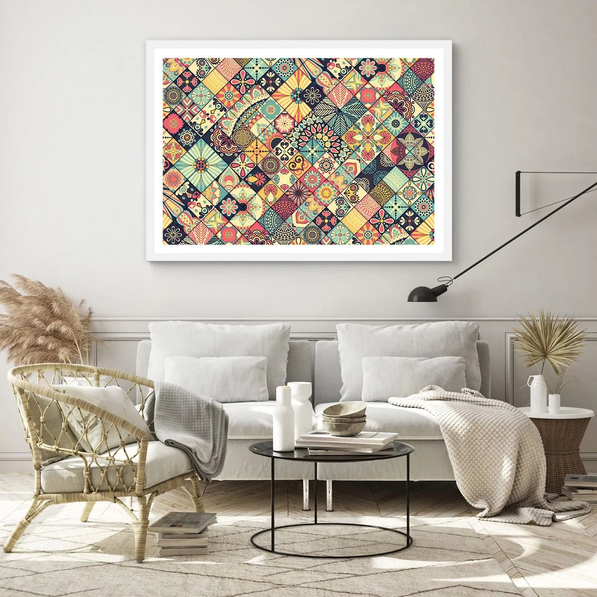 Póster en marco blanco - Clima marroquí - 100x70 cm