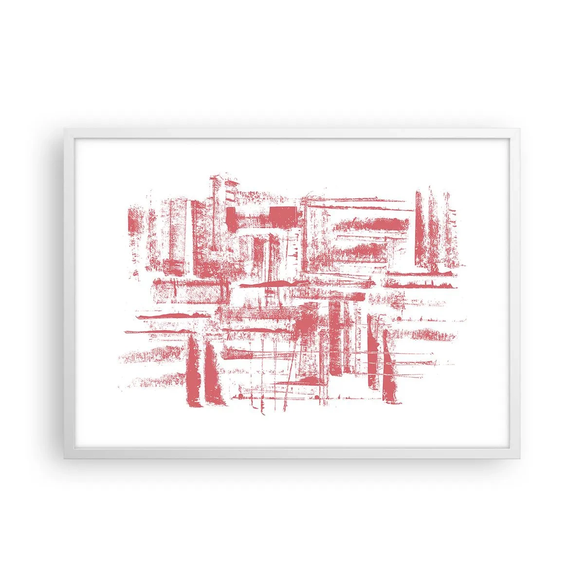 Póster en marco blanco - Ciudad roja - 70x50 cm