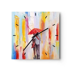 Reloj de pared - Reloj de vidrio - Que siga lloviendo - 40x40 cm