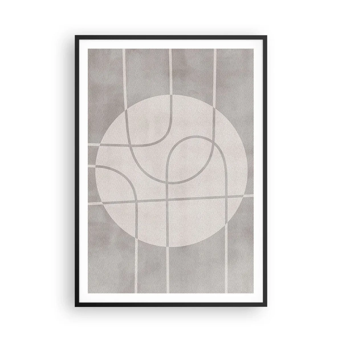 Póster en marco negro - Circular y rectilíneo - 70x100 cm