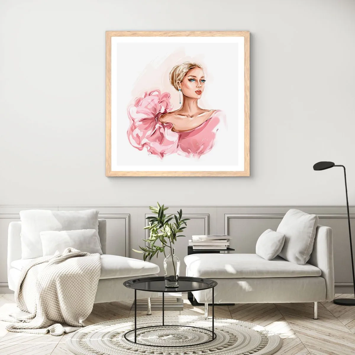 Póster en marco roble claro - Recuérdame como una pintura... - 60x60 cm