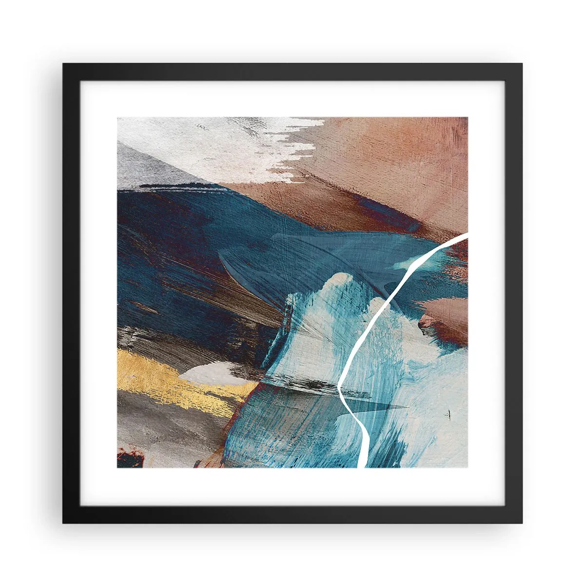 Póster en marco negro - Con estilo y energía - 40x40 cm