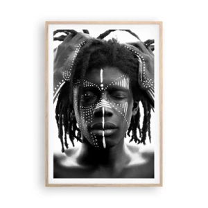 Póster en marco roble claro - ¿Dónde estás? - 70x100 cm
