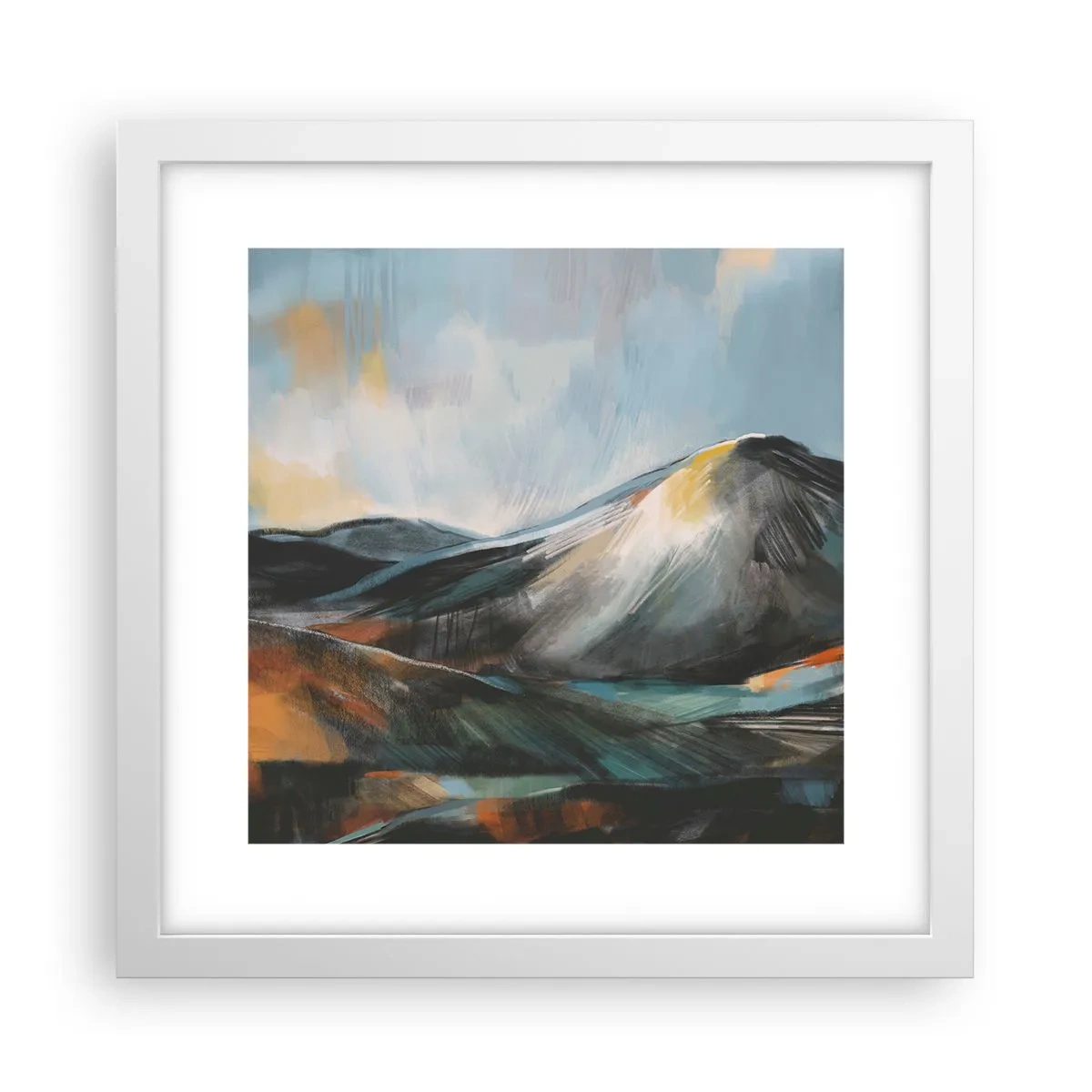 Póster en marco blanco - Crudo y bello - 30x30 cm