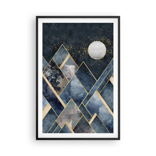 Póster en marco negro - Paisaje geométrico - 61x91 cm