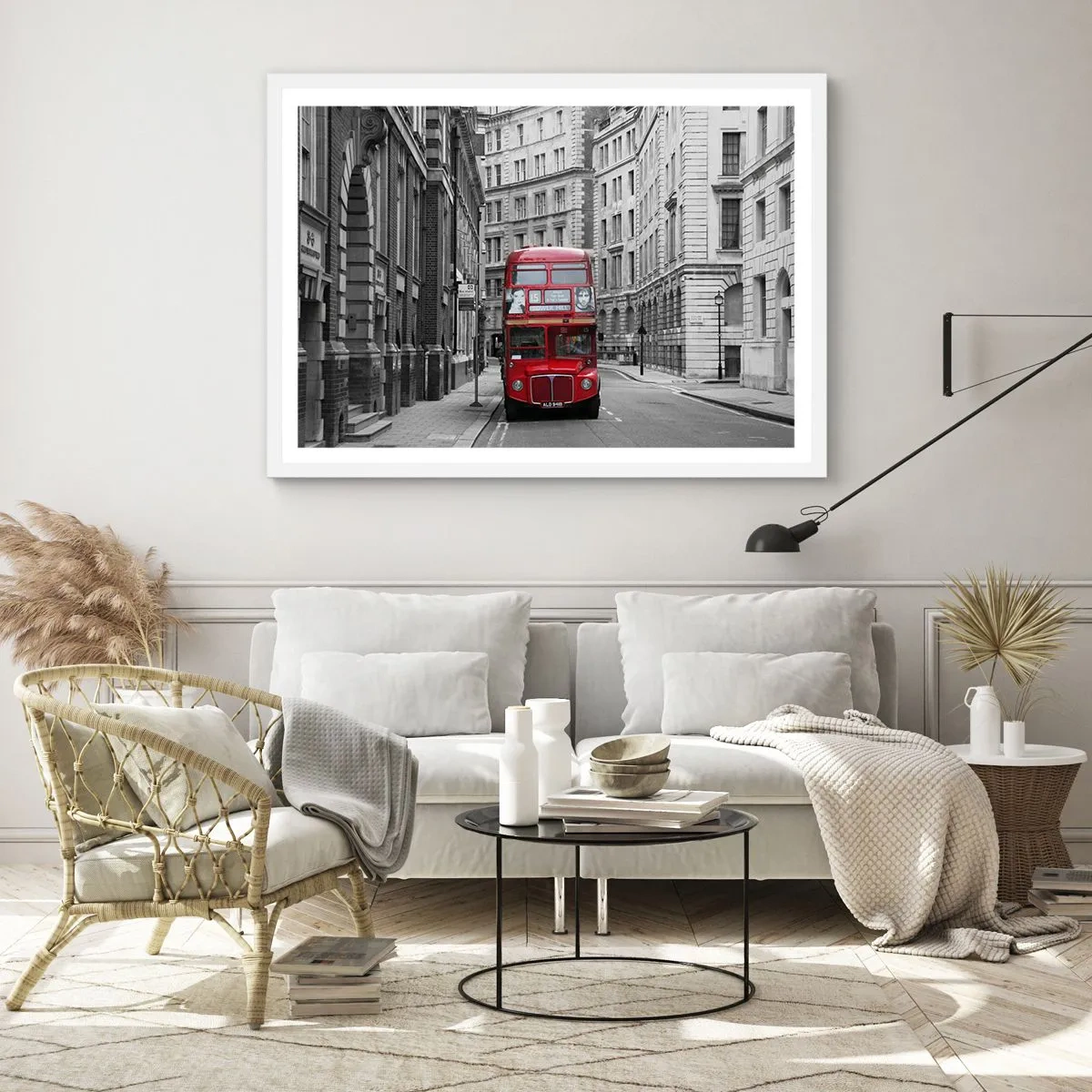 Póster en marco blanco - La vida cotidiana no tiene por qué ser gris - 91x61 cm