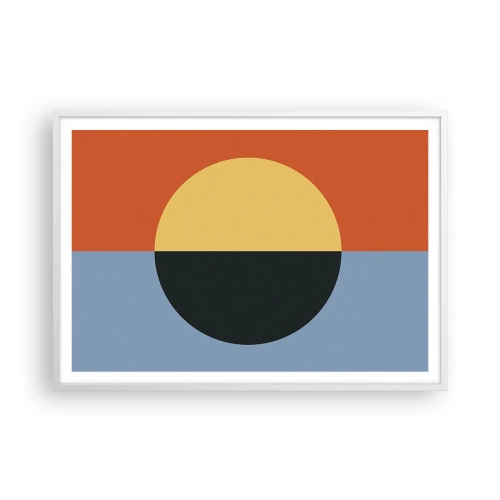 Póster en marco blanco - Una composición de calidez y frescura - 100x70 cm