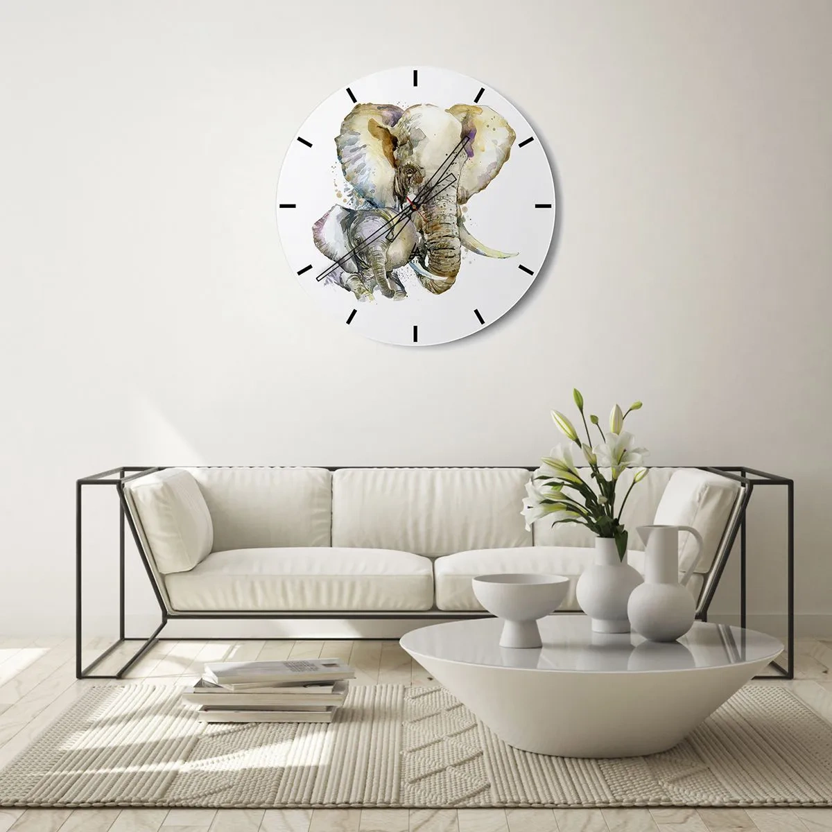 Reloj de pared - Reloj de vidrio - Con nadie como con la madre - 40x40 cm