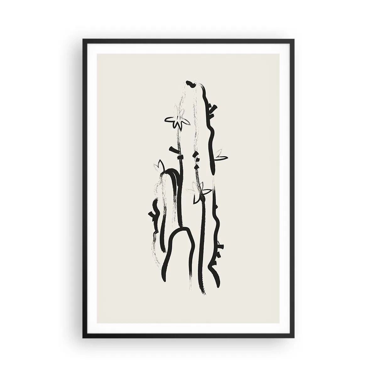 Póster en marco negro - El color negro floreciendo - 70x100 cm