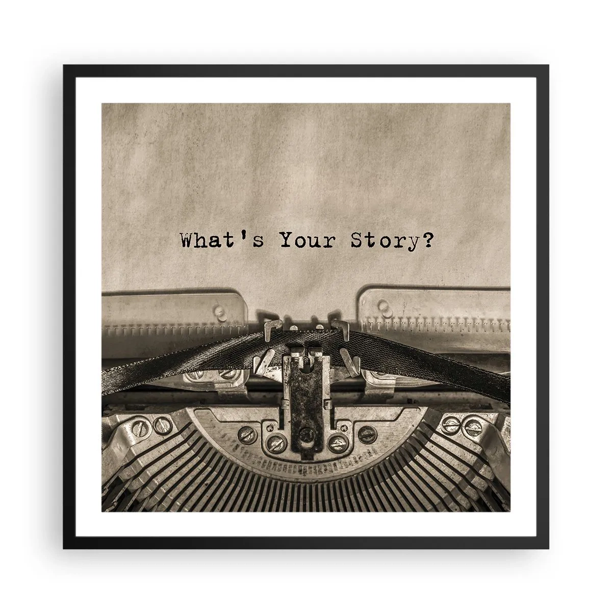 Póster en marco negro - Solo espero una respuesta - 60x60 cm