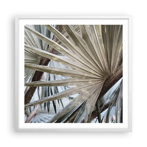 Póster en marco blanco - Abanicos en el trópico - 60x60 cm