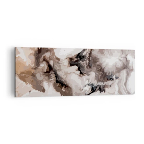 Cuadro sobre lienzo - Impresión de Imagen - Patrón abstracto en tonos marrones y blancos. - 140x50cm - El nacimiento de una galaxia - Decoración de pared moderna para salón y dormitorio ARTTOR