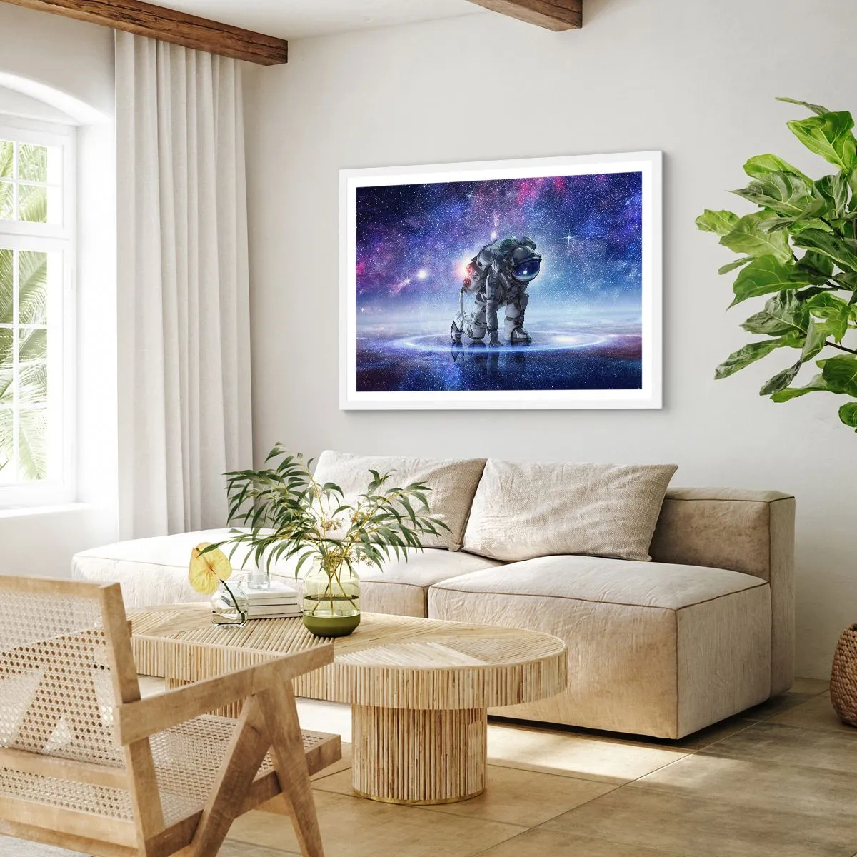 Póster en marco blanco - Cielo estrellado sobre mí - 40x30 cm