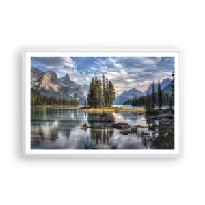 Póster en marco blanco - Sobre el agua cristalina... - 91x61 cm