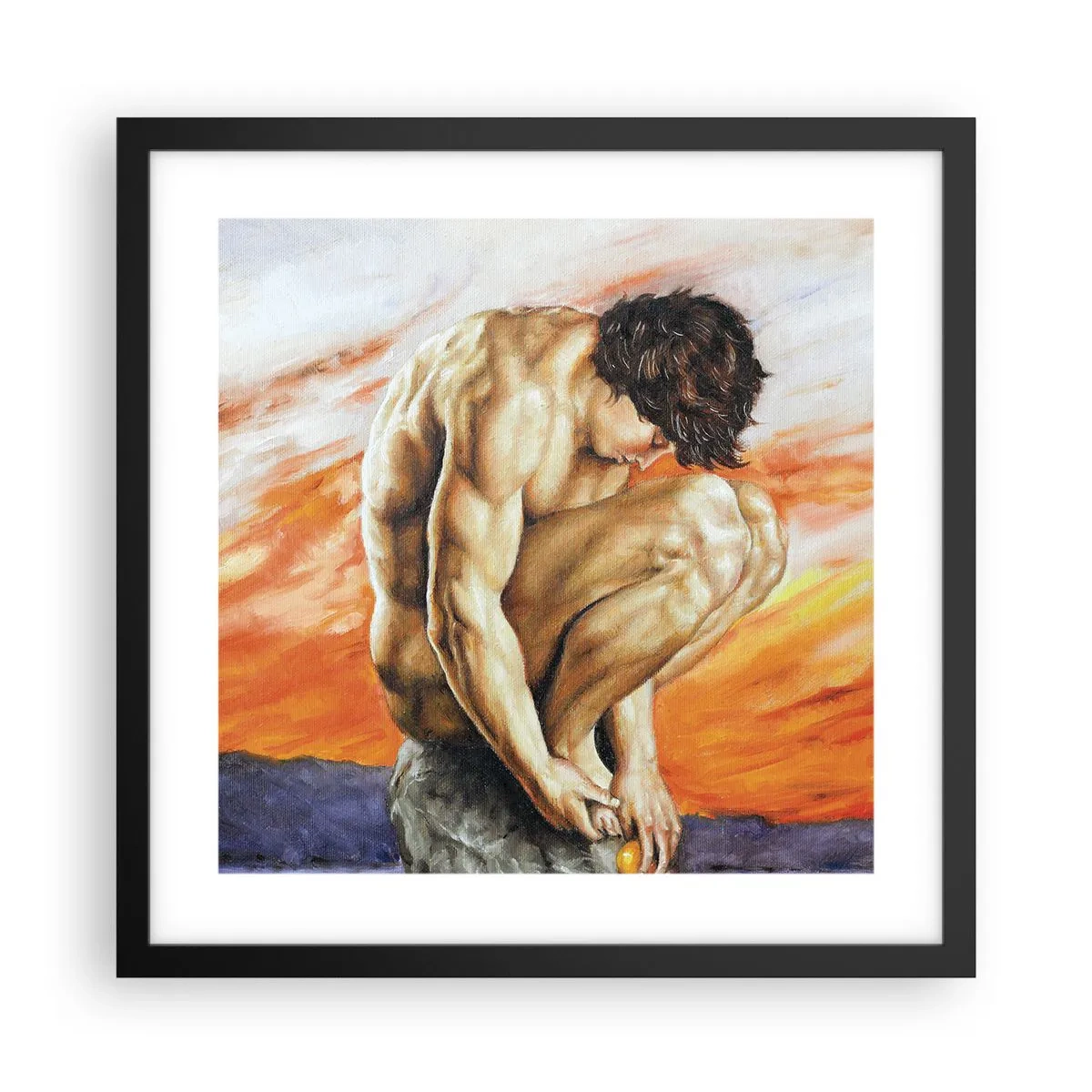Póster en marco negro - Sumergido en sí mismo - 40x40 cm