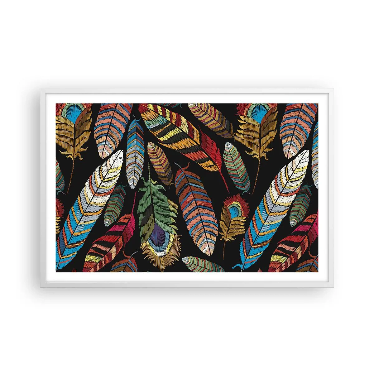 Póster en marco blanco - Carnaval de las aves - 91x61 cm