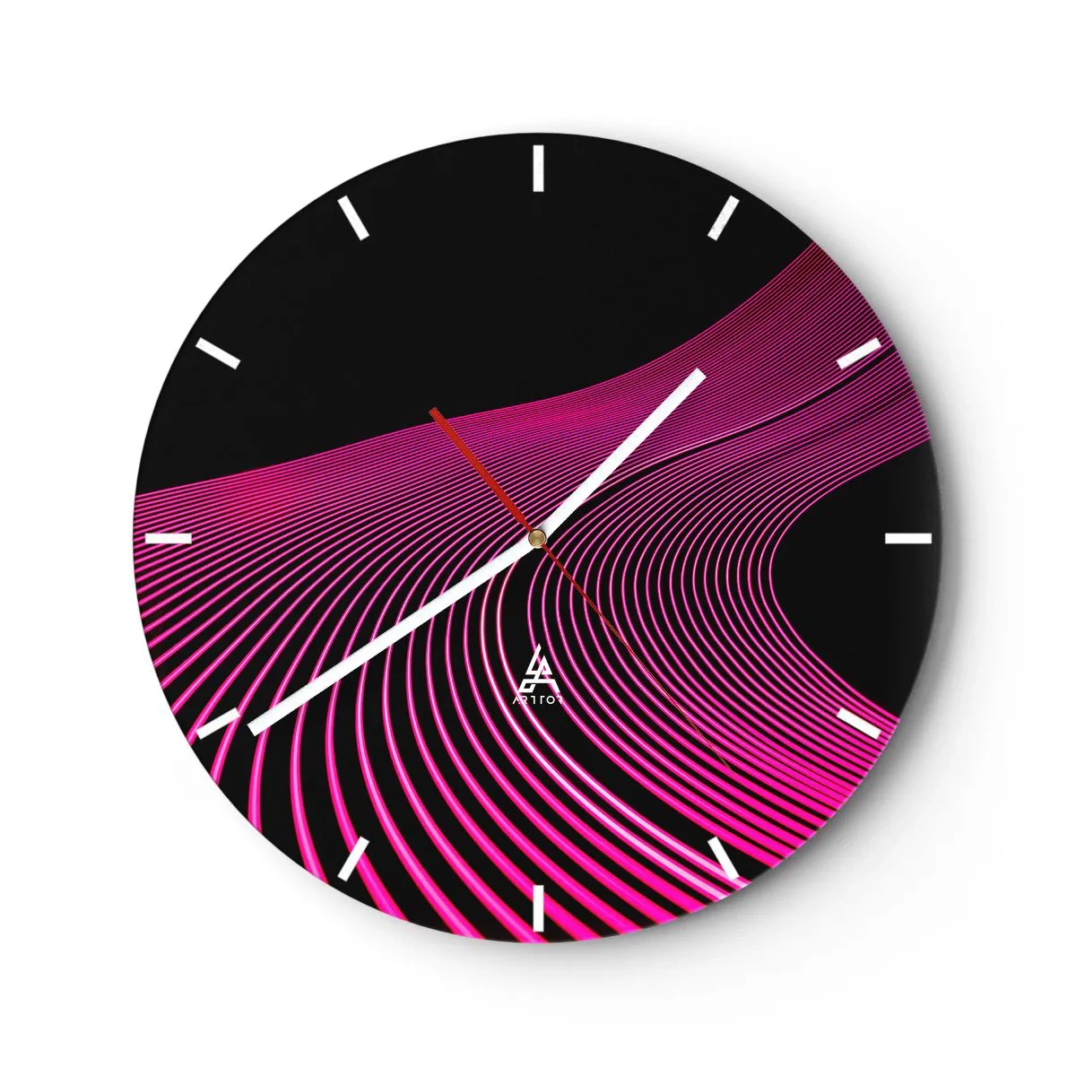 Reloj de pared - Reloj de vidrio - Avenida de luz - 40x40 cm