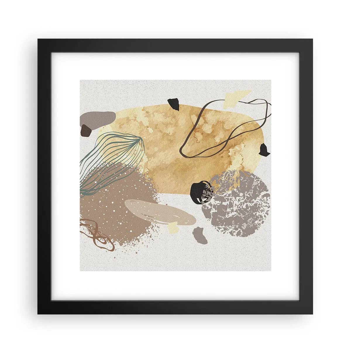 Póster en marco negro - Plumología aplicada - 30x30 cm