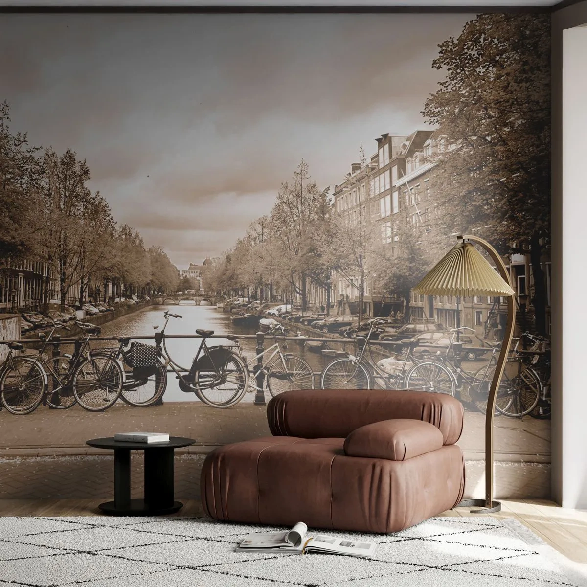 Fotomural Premium Sand - Holanda solo hay una - Ciudad, Ámsterdam, Bicicleta - 100x70 cm