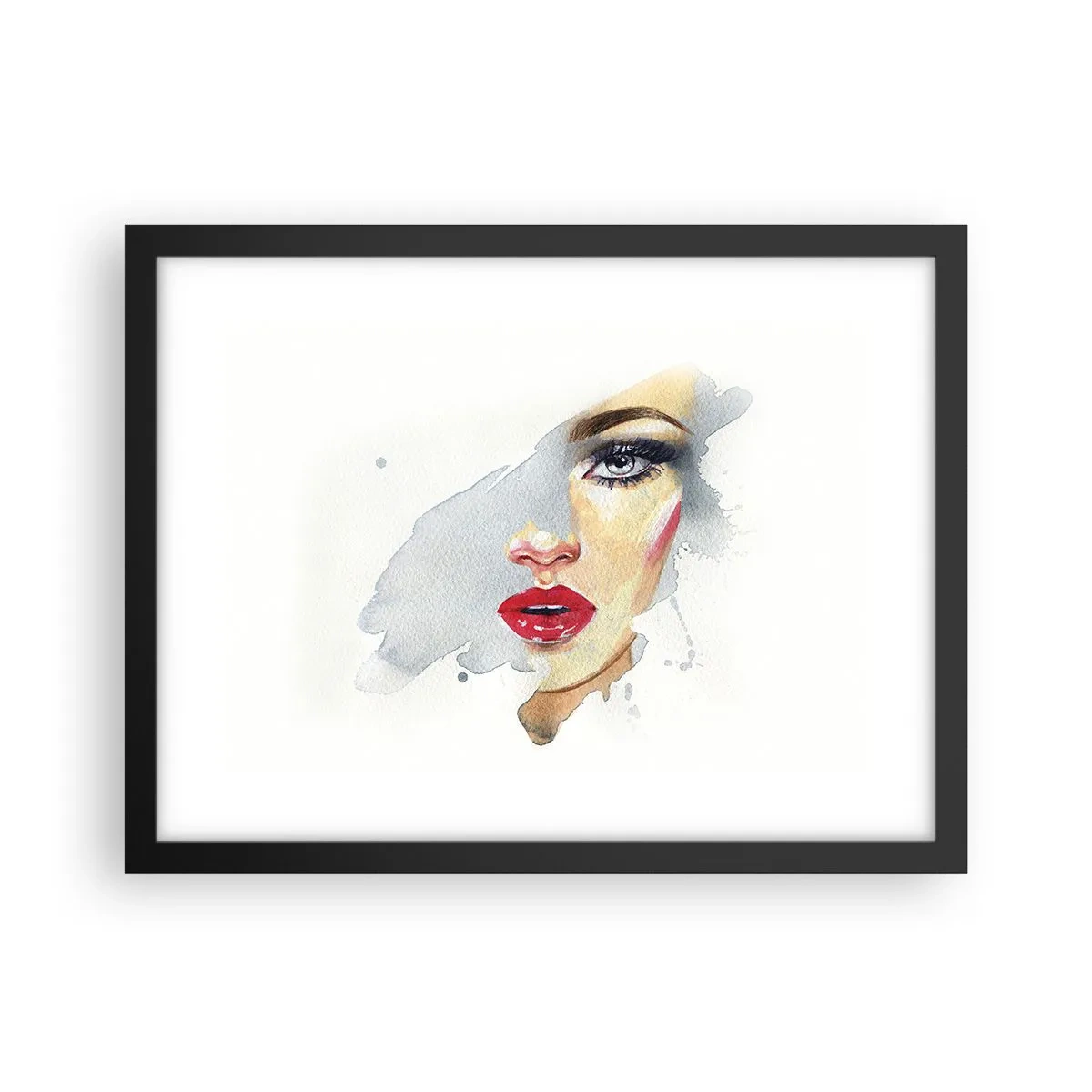Póster en marco negro - Reflejo en una gota de agua - 40x30 cm