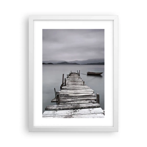 Póster en marco blanco - Mañana partimos - 30x40 cm