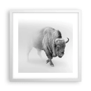 Póster en marco blanco - Rey de la pradera - 40x40 cm