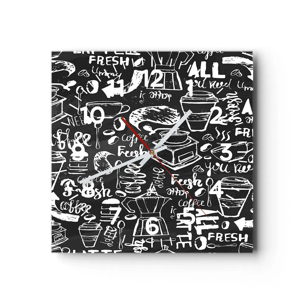 Reloj de pared - Reloj de vidrio - All you need is… - 40x40 cm