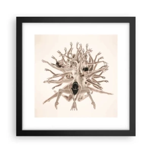 Póster en marco negro - Floreciendo en la danza - 30x30 cm