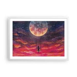 Póster en marco blanco - Disfrutar de las nubes - 70x50 cm