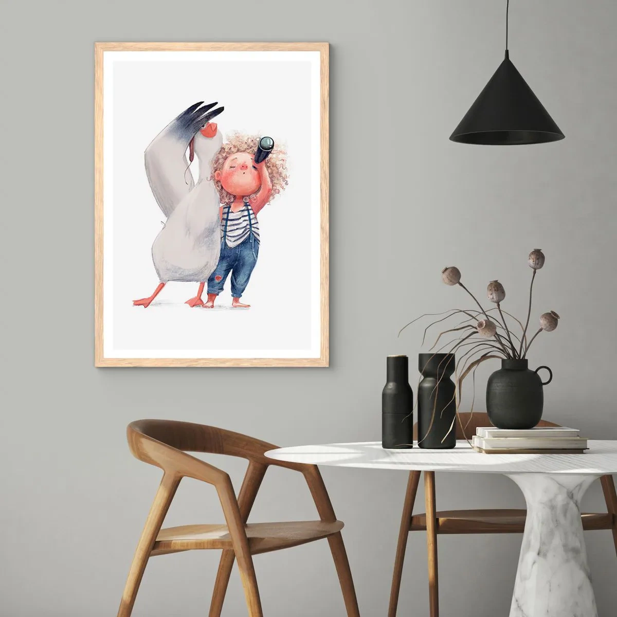 Póster en marco roble claro - Un plan para un gran viaje - 30x40 cm